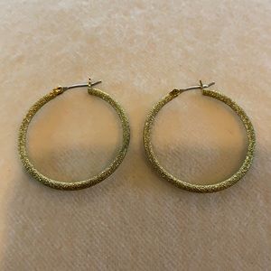 Glitter gold hoop earrings